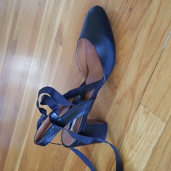 TOPSHOP Jostle Black Ankle Wrap heeled Sandals - Women's Size 10.5 - Picture 4 of 4